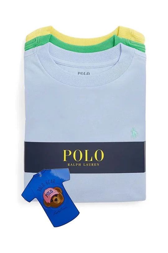 Otroška kratka majica Polo Ralph Lauren 3-pack pisana