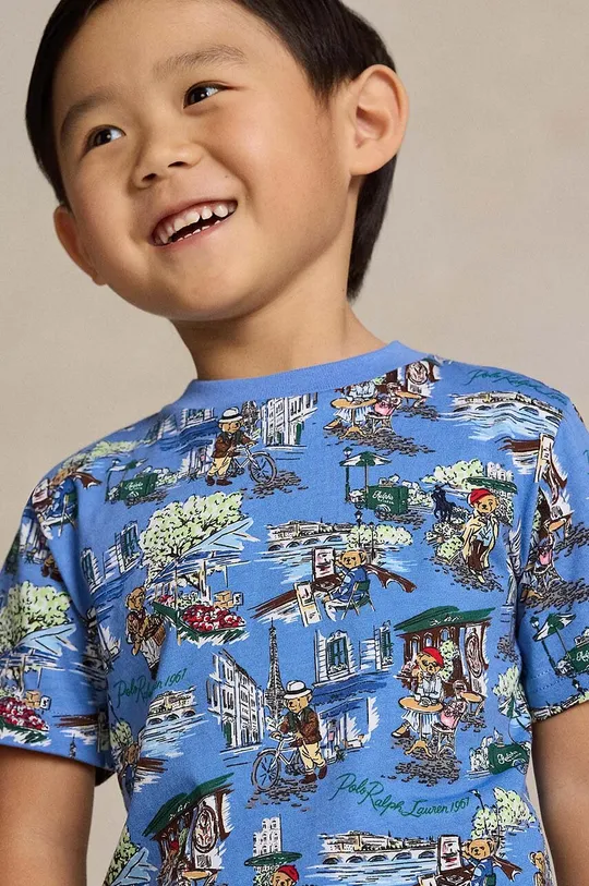 modrá Detské bavlnené tričko Polo Ralph Lauren
