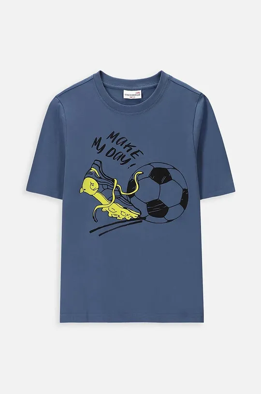 niebieski Coccodrillo t-shirt bawełniany dziecięcy Chłopięcy