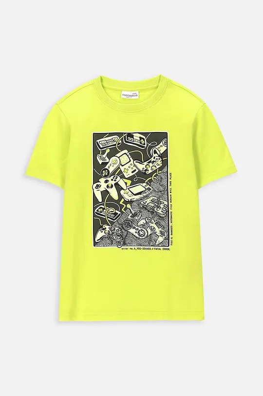 зелений Дитяча бавовняна футболка Coccodrillo Для хлопчиків