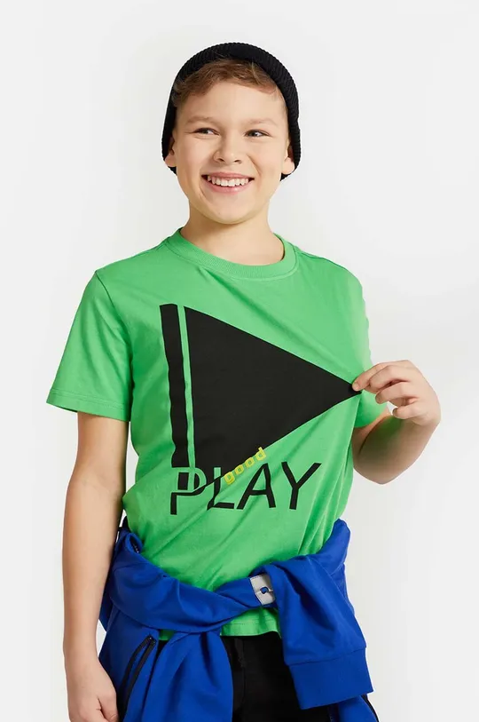 zelená Detské tričko s dlhým rukávom Coccodrillo Chlapčenský