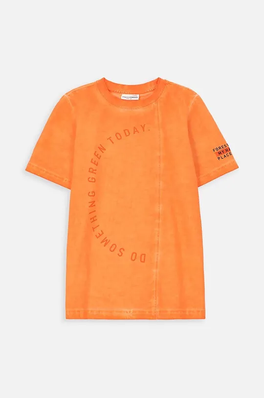 narančasta Dječja pamučna majica kratkih rukava Coccodrillo Za dječake