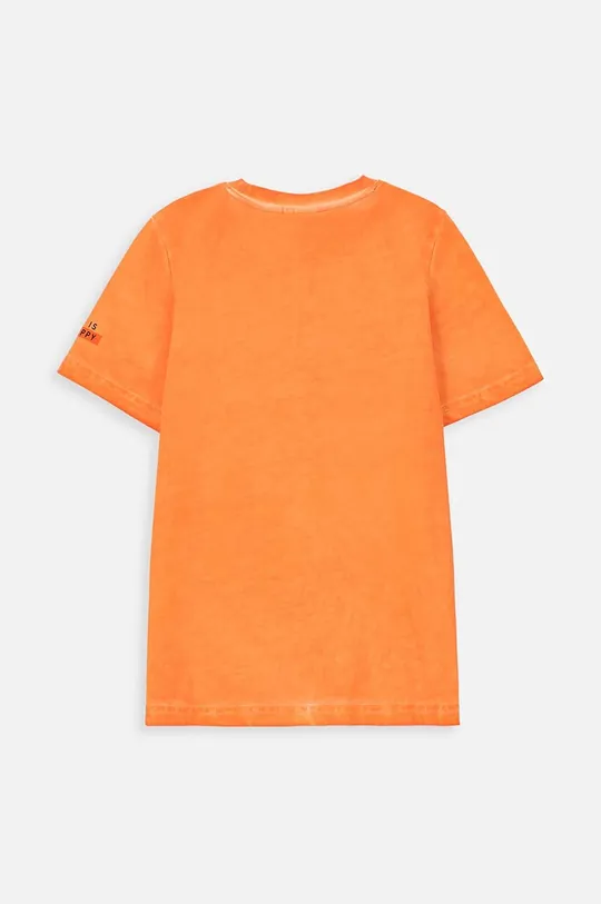 Coccodrillo t-shirt bawełniany dziecięcy pomarańczowy