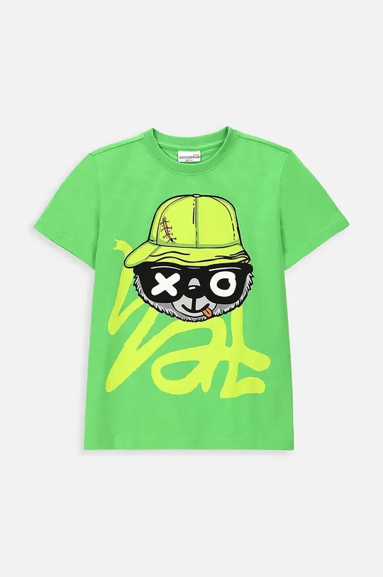 zelena Otroška bombažna kratka majica Coccodrillo Fantovski