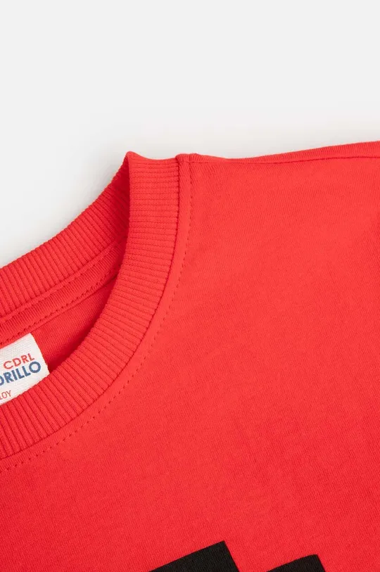 rdeča Otroška bombažna kratka majica Coccodrillo