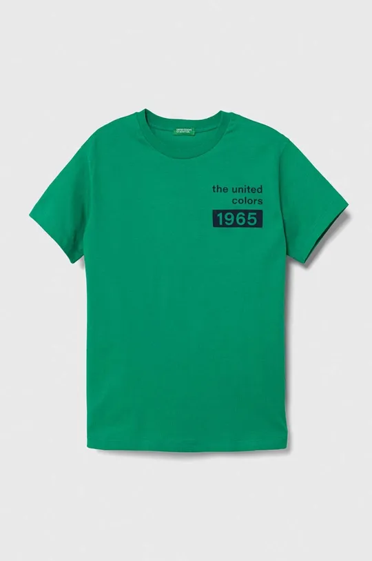 zöld United Colors of Benetton gyerek pamut póló Fiú