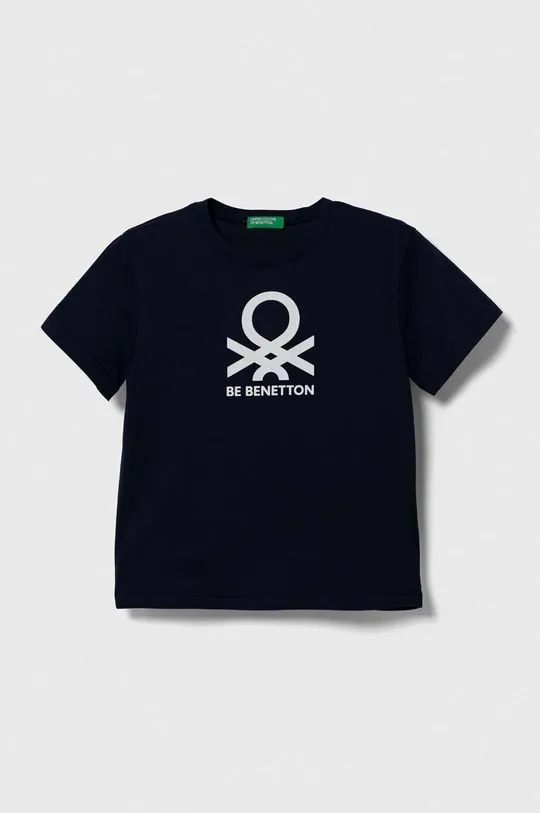темно-синій Дитяча бавовняна футболка United Colors of Benetton Для хлопчиків