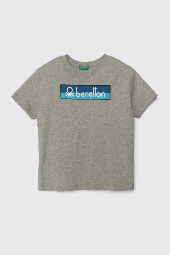 γκρί Παιδικό βαμβακερό μπλουζάκι United Colors of Benetton Για αγόρια