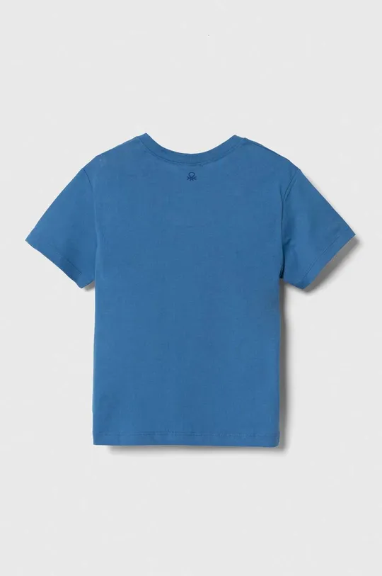 Dječja pamučna majica kratkih rukava United Colors of Benetton plava