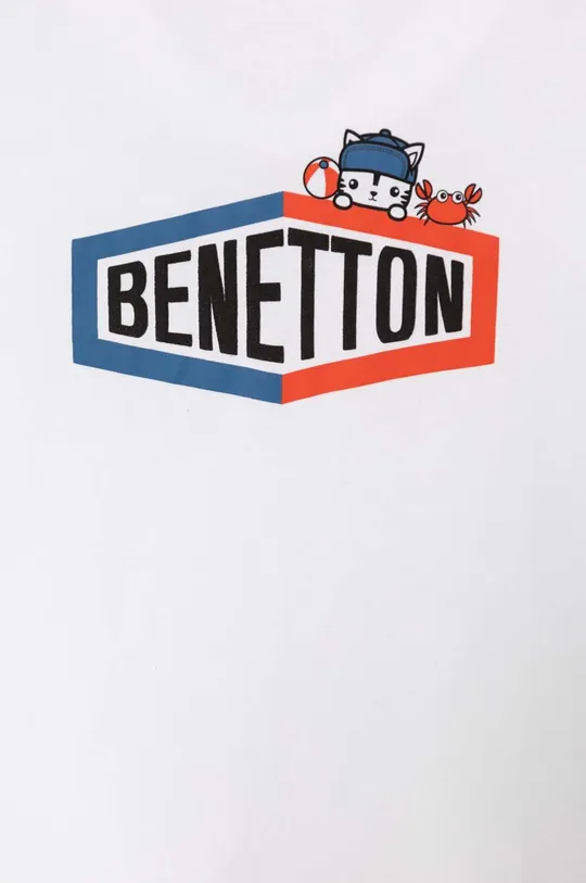 Detské bavlnené tričko United Colors of Benetton biela