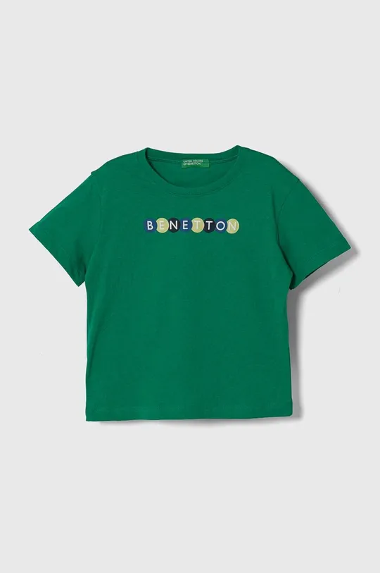 zelena Otroška bombažna kratka majica United Colors of Benetton Fantovski