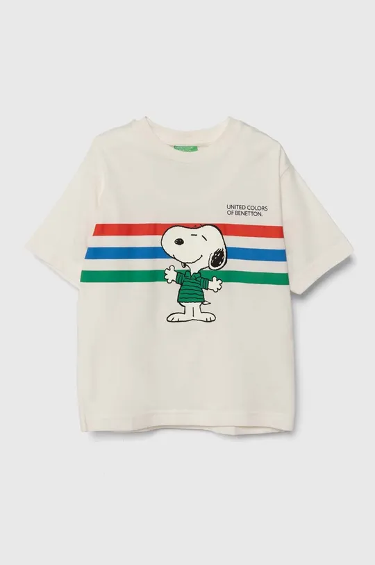 білий Дитяча бавовняна футболка United Colors of Benetton X Peanuts Для хлопчиків