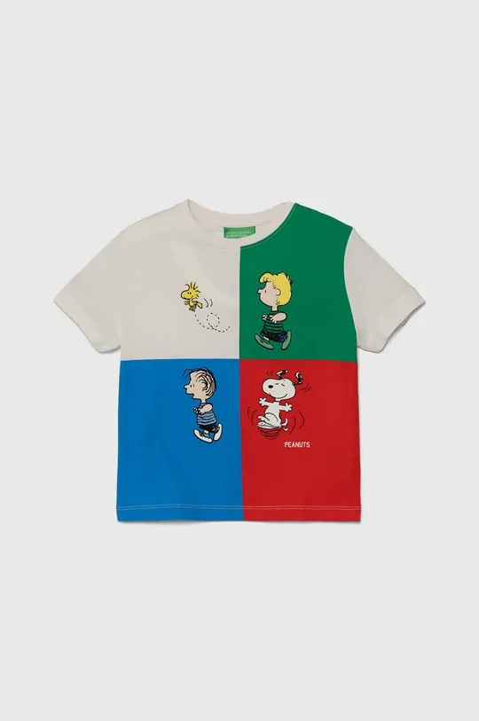 többszínű United Colors of Benetton gyerek pamut póló X Peanuts Fiú