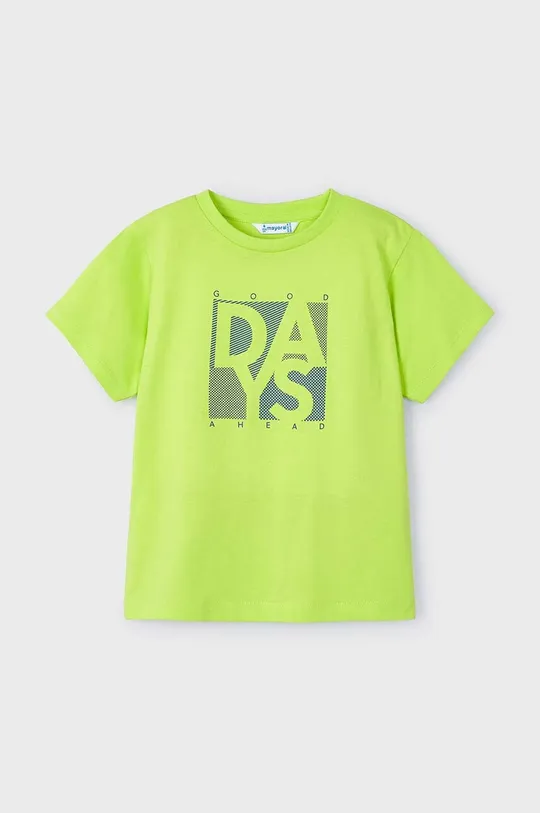 зелёный Детская хлопковая футболка Mayoral Для мальчиков