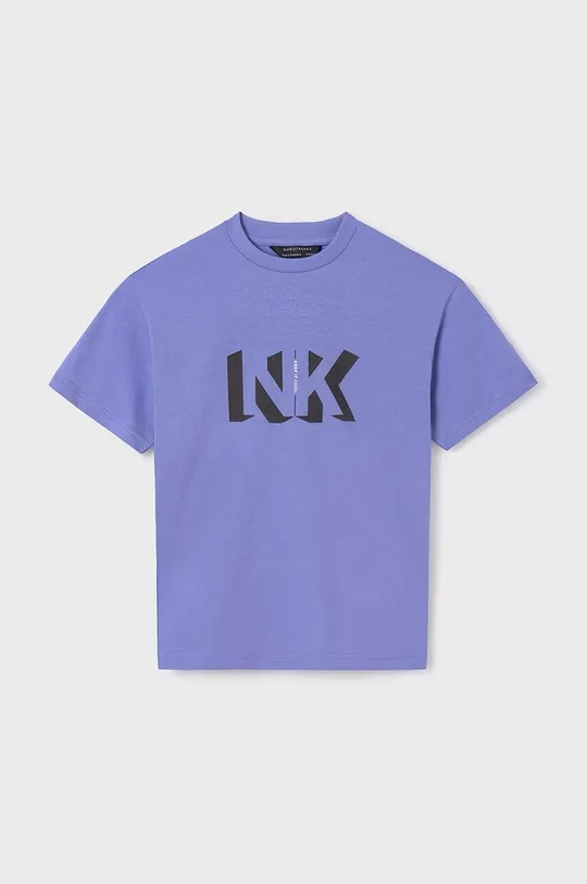Mayoral t-shirt bawełniany dziecięcy fioletowy
