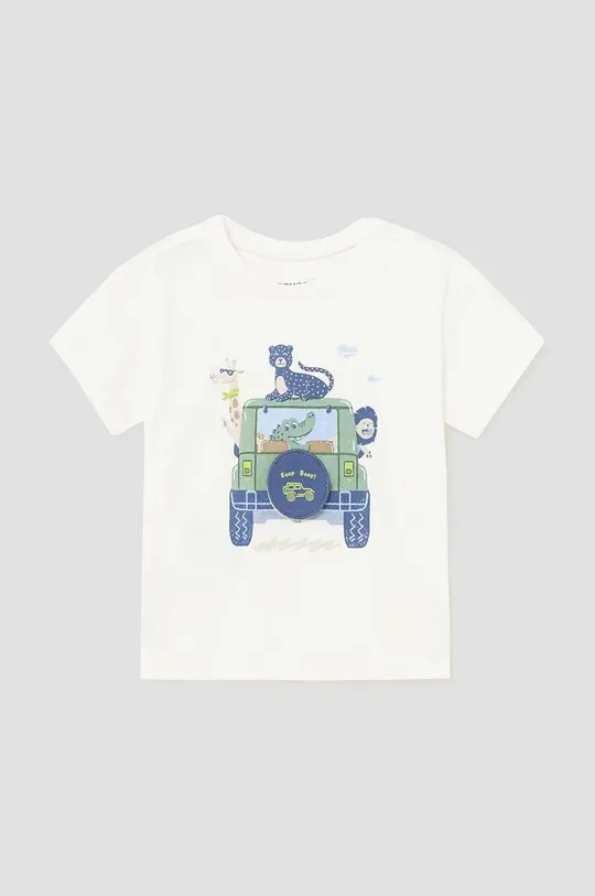 Detské bavlnené tričko Mayoral béžová