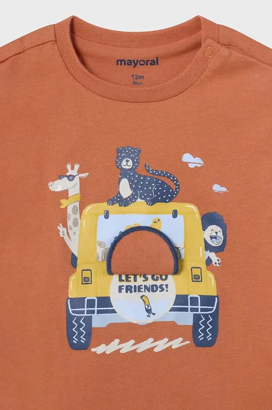oranžová Detské bavlnené tričko Mayoral