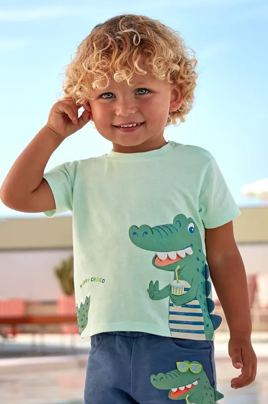 πράσινο Μωρό βαμβακερό μπλουζάκι Mayoral Για αγόρια