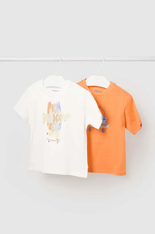 oranžová Detské bavlnené tričko Mayoral 2-pak Chlapčenský