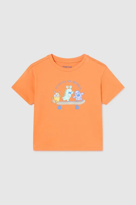 Mayoral t-shirt bawełniany niemowlęcy 2-pack pomarańczowy