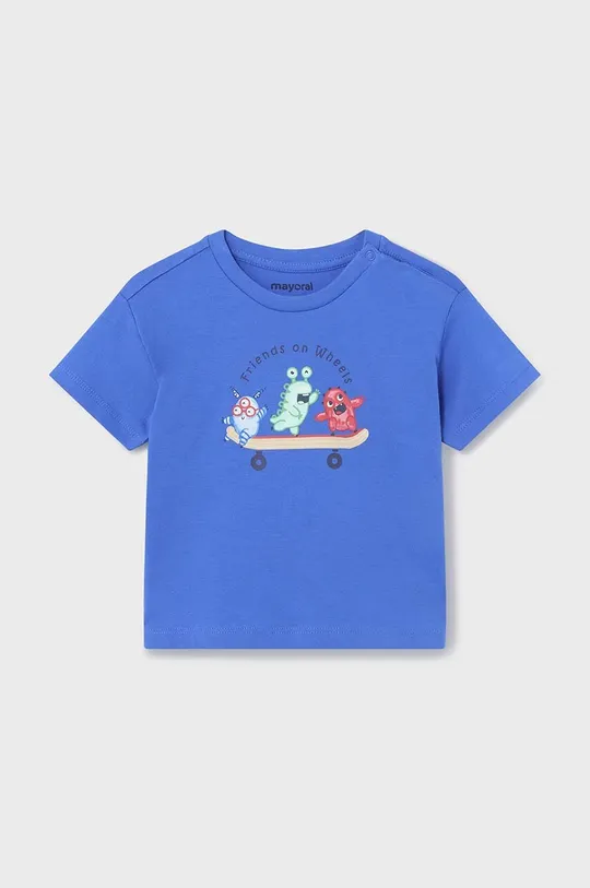Pamučna majica kratkih rukava za bebe Mayoral 2-pack plava
