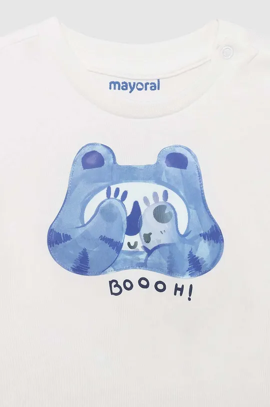 λευκό Μωρό βαμβακερό μπλουζάκι Mayoral