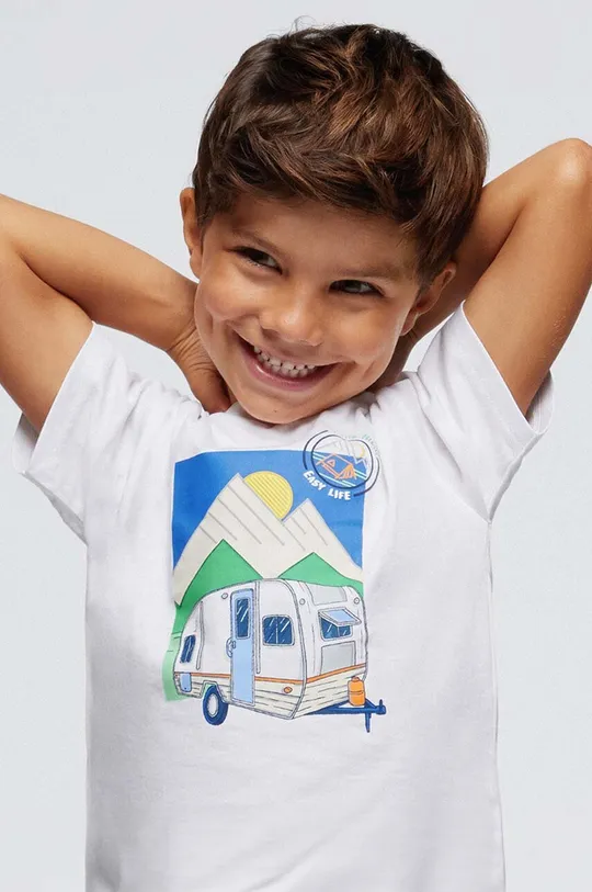 bianco Mayoral t-shirt in cotone per bambini