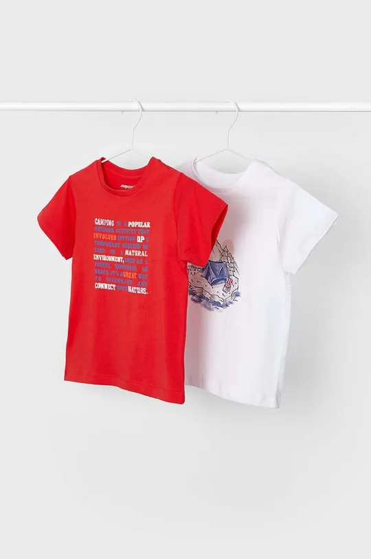 червоний Дитяча бавовняна футболка Mayoral 2-pack Для хлопчиків