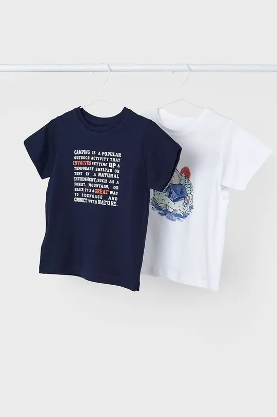 темно-синій Дитяча бавовняна футболка Mayoral 2-pack Для хлопчиків