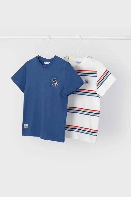 niebieski Mayoral t-shirt bawełniany dziecięcy 2-pack Chłopięcy