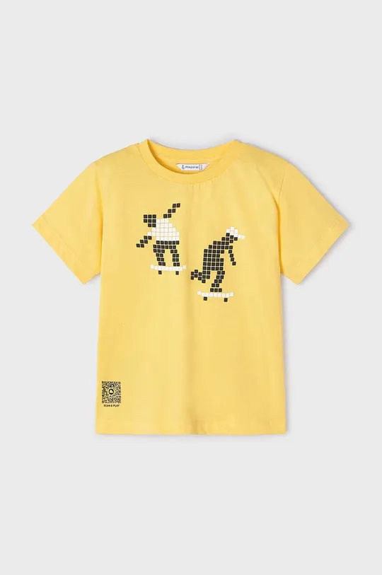 Mayoral gyerek pamut póló QR kód a játékhoz sárga