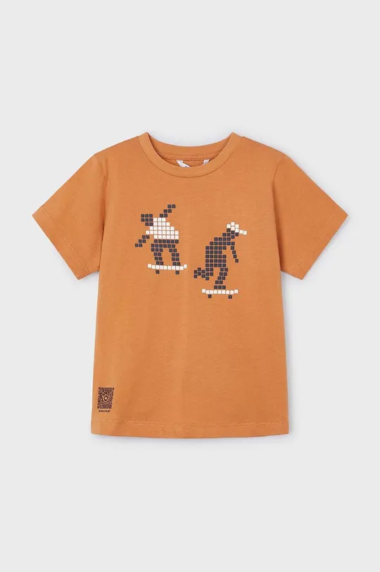 оранжевый Детская хлопковая футболка Mayoral Для мальчиков