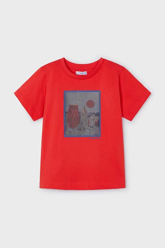 crvena Dječja pamučna majica kratkih rukava Mayoral Za dječake