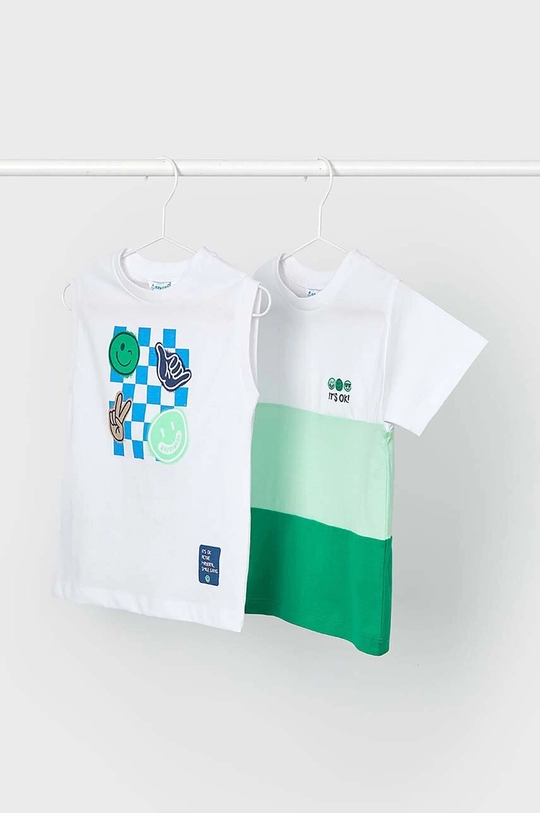 biały Mayoral t-shirt bawełniany dziecięcy 2-pack Chłopięcy