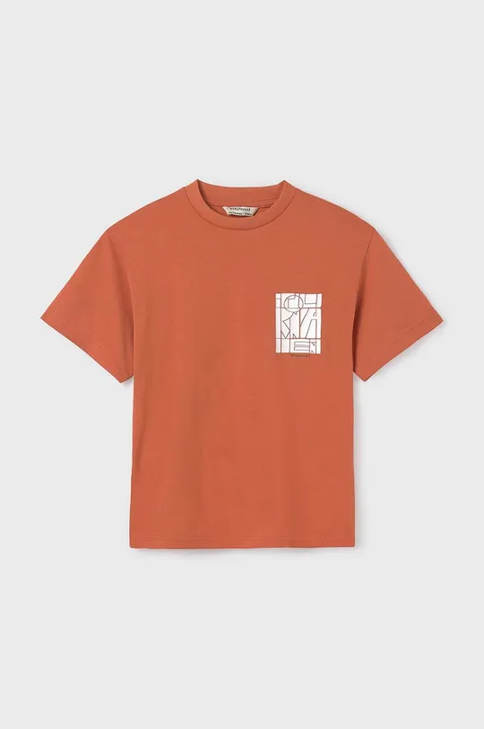 оранжевый Детская хлопковая футболка Mayoral Для мальчиков