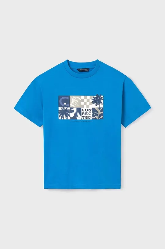 голубой Детская хлопковая футболка Mayoral Для мальчиков