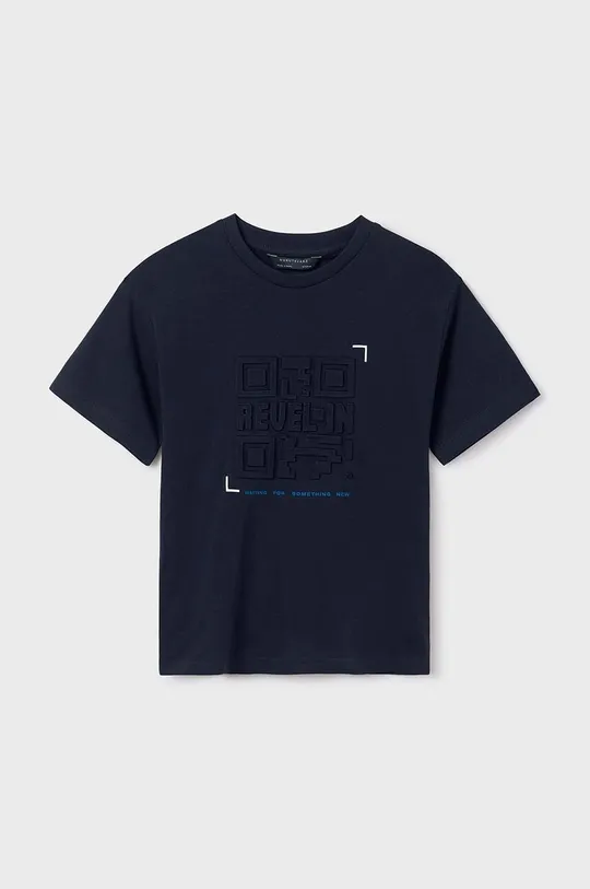 тёмно-синий Детская хлопковая футболка Mayoral Для мальчиков