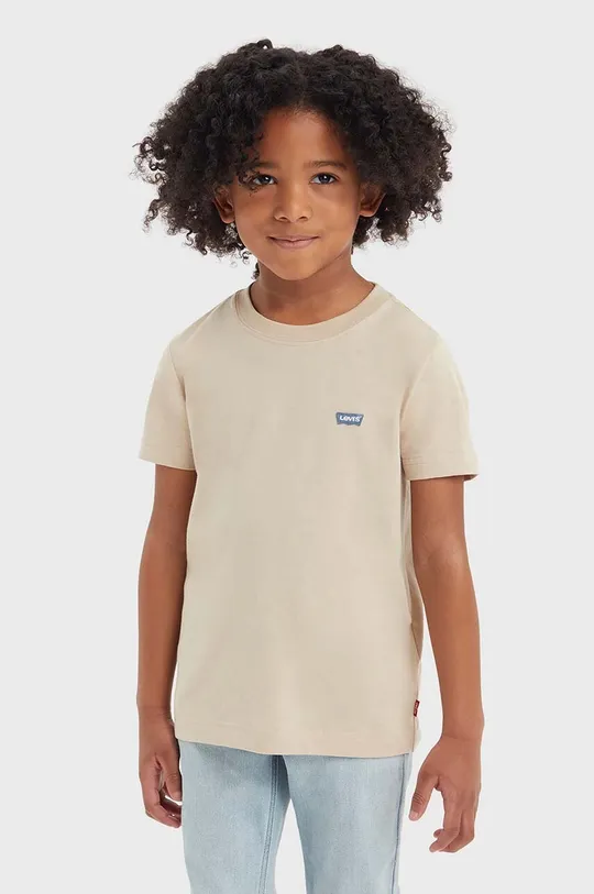 μπεζ Παιδικό βαμβακερό μπλουζάκι Levi's Για αγόρια