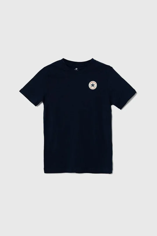тёмно-синий Детская хлопковая футболка Converse Для мальчиков