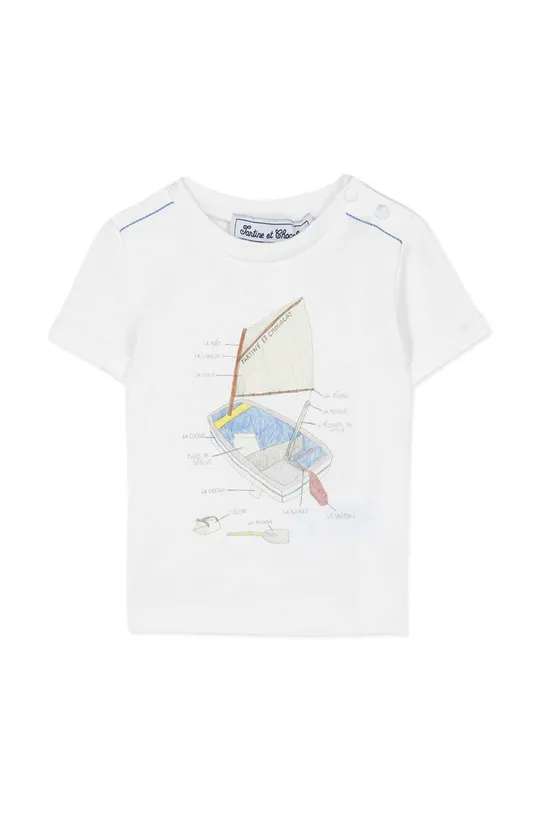 Детская хлопковая футболка Tartine et Chocolat голубой