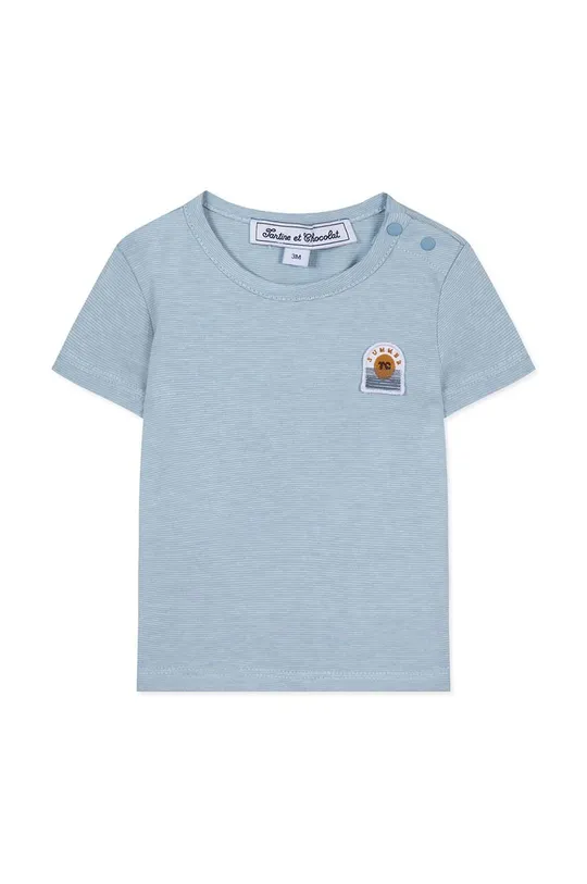голубой Детская хлопковая футболка Tartine et Chocolat Для мальчиков