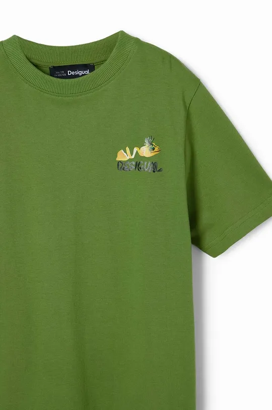 zielony Desigual t-shirt bawełniany dziecięcy