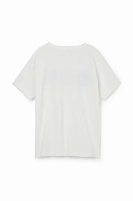 Dječja pamučna majica kratkih rukava Desigual bijela