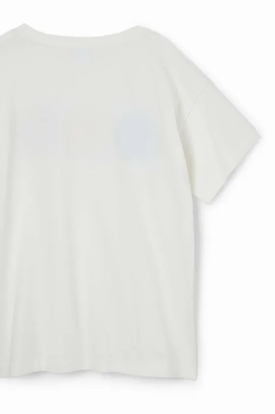 bela Otroška bombažna kratka majica Desigual