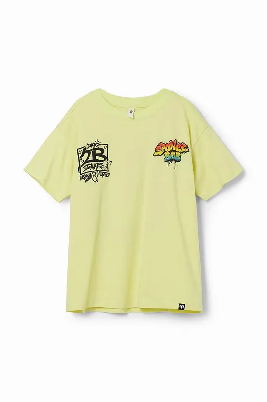 żółty Desigual t-shirt bawełniany dziecięcy Chłopięcy