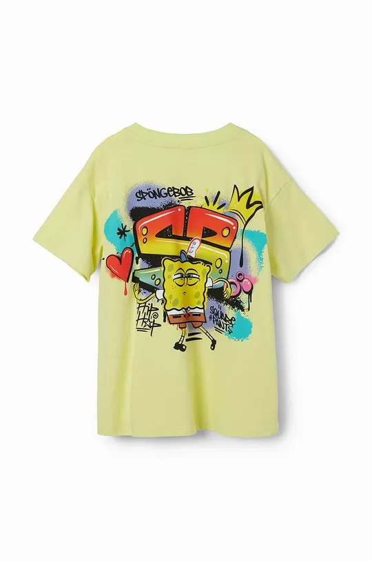 Desigual t-shirt bawełniany dziecięcy żółty
