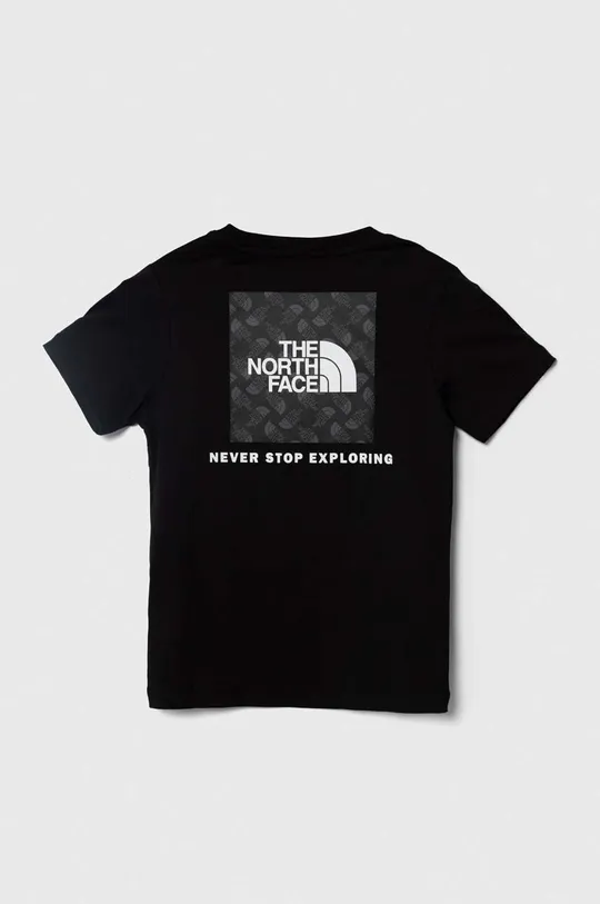 Дитяча бавовняна футболка The North Face REDBOX TEE (BACK BOX GRAPHIC) чорний