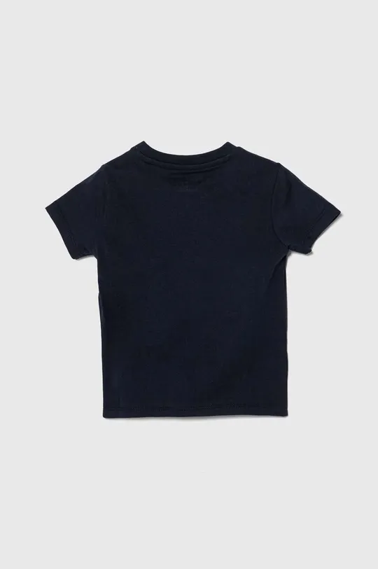 Μωρό βαμβακερό μπλουζάκι Guess σκούρο μπλε