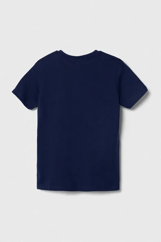 Παιδικό βαμβακερό μπλουζάκι Guess σκούρο μπλε