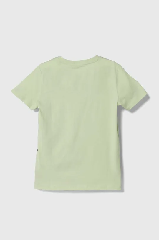 Дитяча бавовняна футболка Guess зелений